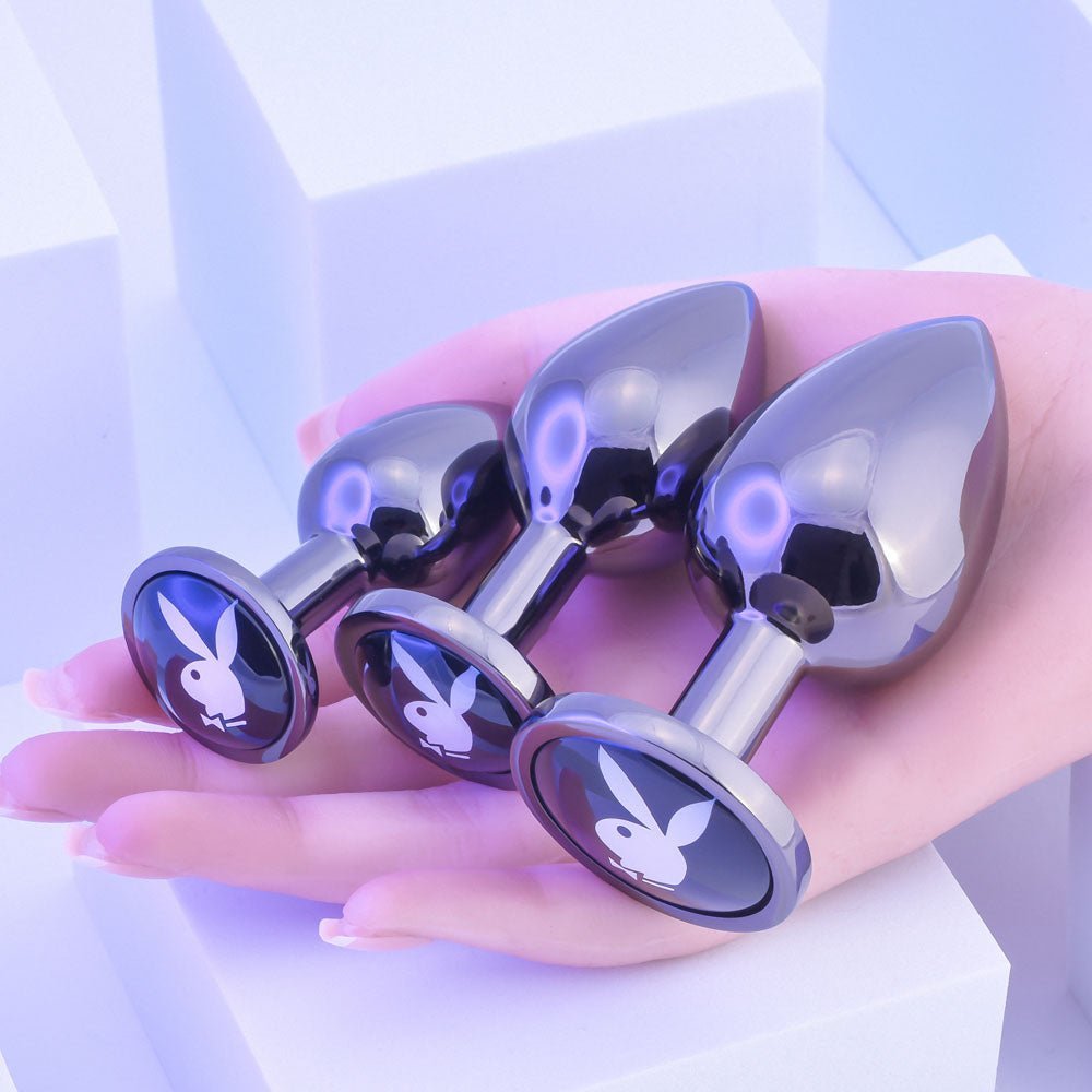 Playboy Pleasure PLEASURE 3 WAYS - Metal Butt Plugs - Set of 3 Sizes – Sex toys NZ by Naughtyhut. Discreet delivery nationwide.
