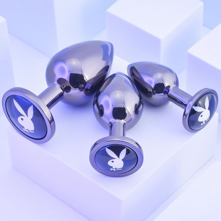 Playboy Pleasure PLEASURE 3 WAYS - Metal Butt Plugs - Set of 3 Sizes – Sex toys NZ by Naughtyhut. Discreet delivery nationwide.