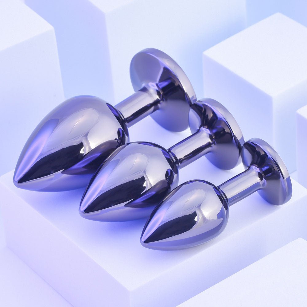Playboy Pleasure PLEASURE 3 WAYS - Metal Butt Plugs - Set of 3 Sizes – Sex toys NZ by Naughtyhut. Discreet delivery nationwide.