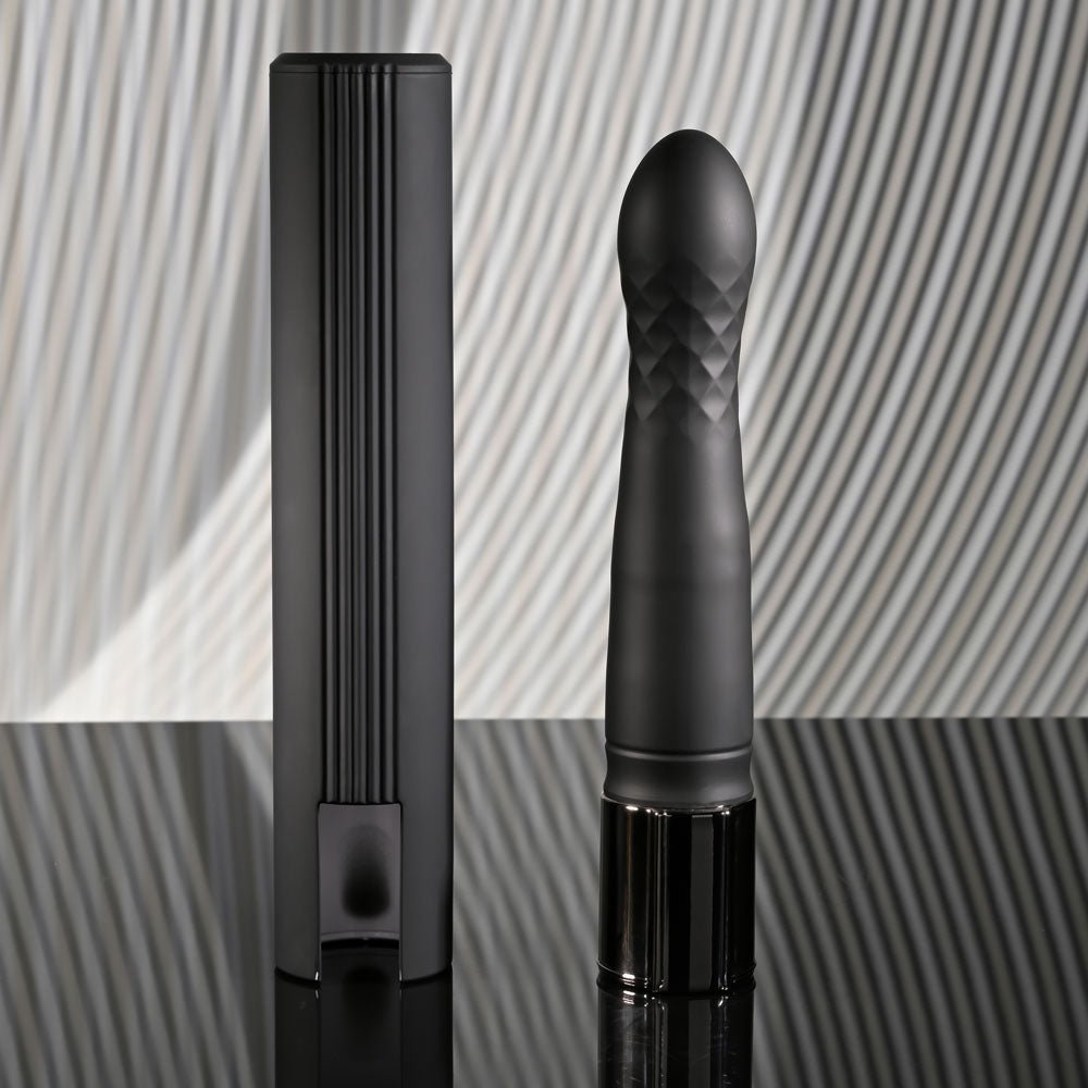 Playboy Pleasure PLEASURE ZONE - Black 21.4 cm Rechargeable Vibrator with USB Charging Dock – Sex toys NZ by Naughtyhut. Discreet delivery nationwide.