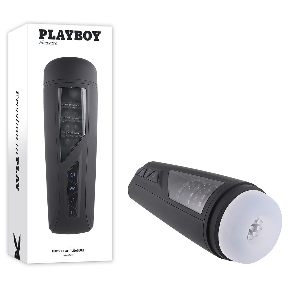 Playboy Pleasure PURSUIT OF PLEASURE - USB Rechargeable Vibrating Stroker – Sex toys NZ by Naughtyhut. Discreet delivery nationwide.
