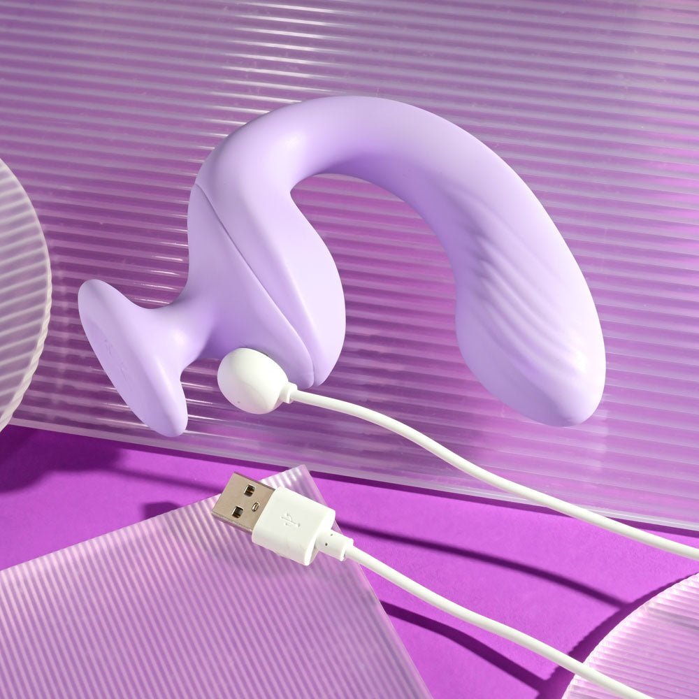 Playboy Pleasure REV ME UP - Purple USB Rechargeable Dual Motor Curved Vibrator – Sex toys NZ by Naughtyhut. Discreet delivery nationwide.
