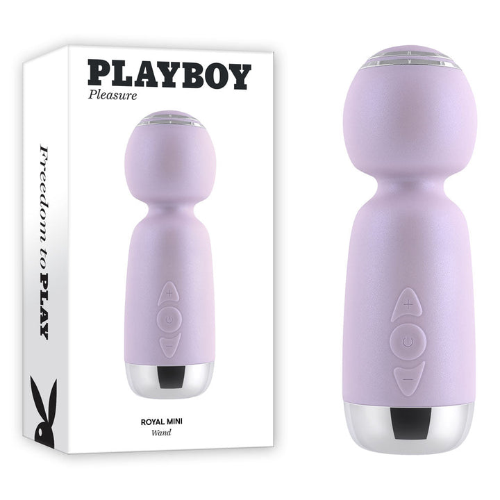 Playboy Pleasure ROYAL MINI - Lilac 12.5 cm USB Rechargeable Mini Wand Vibrator – Sex toys NZ by Naughtyhut. Discreet delivery nationwide.