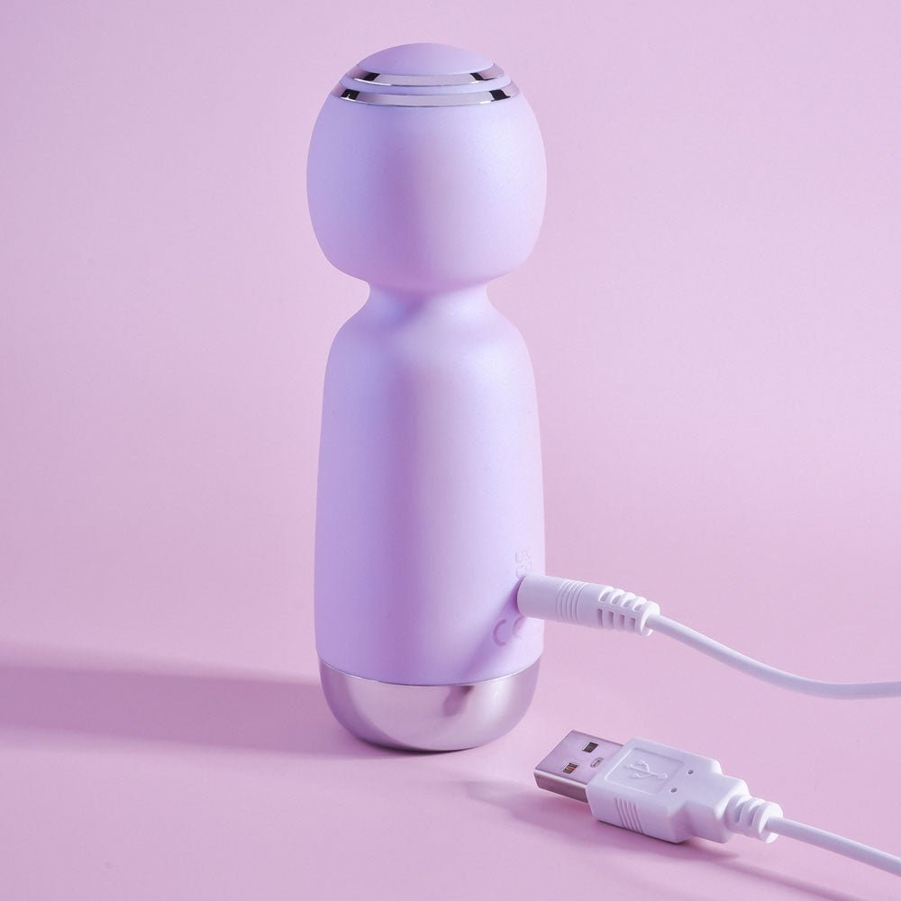 Playboy Pleasure ROYAL MINI - Lilac 12.5 cm USB Rechargeable Mini Wand Vibrator – Sex toys NZ by Naughtyhut. Discreet delivery nationwide.