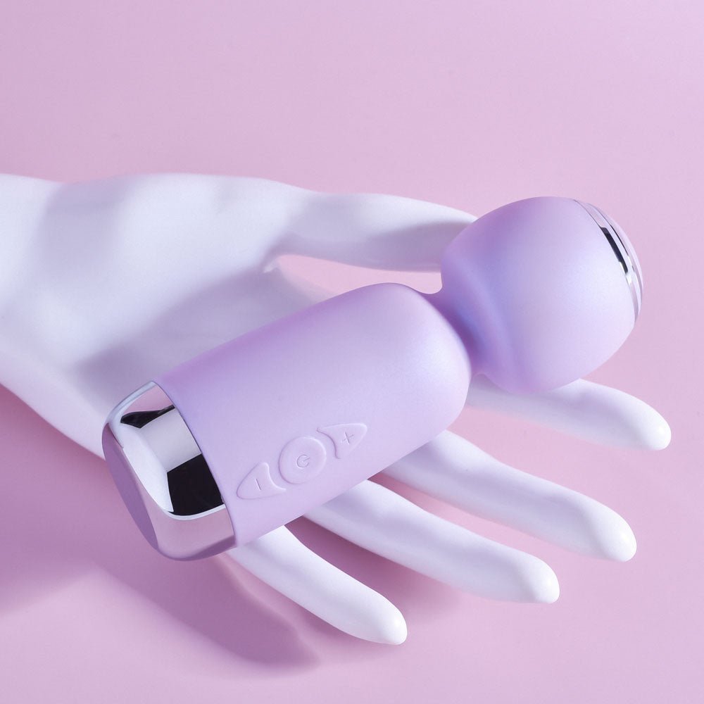 Playboy Pleasure ROYAL MINI - Lilac 12.5 cm USB Rechargeable Mini Wand Vibrator – Sex toys NZ by Naughtyhut. Discreet delivery nationwide.