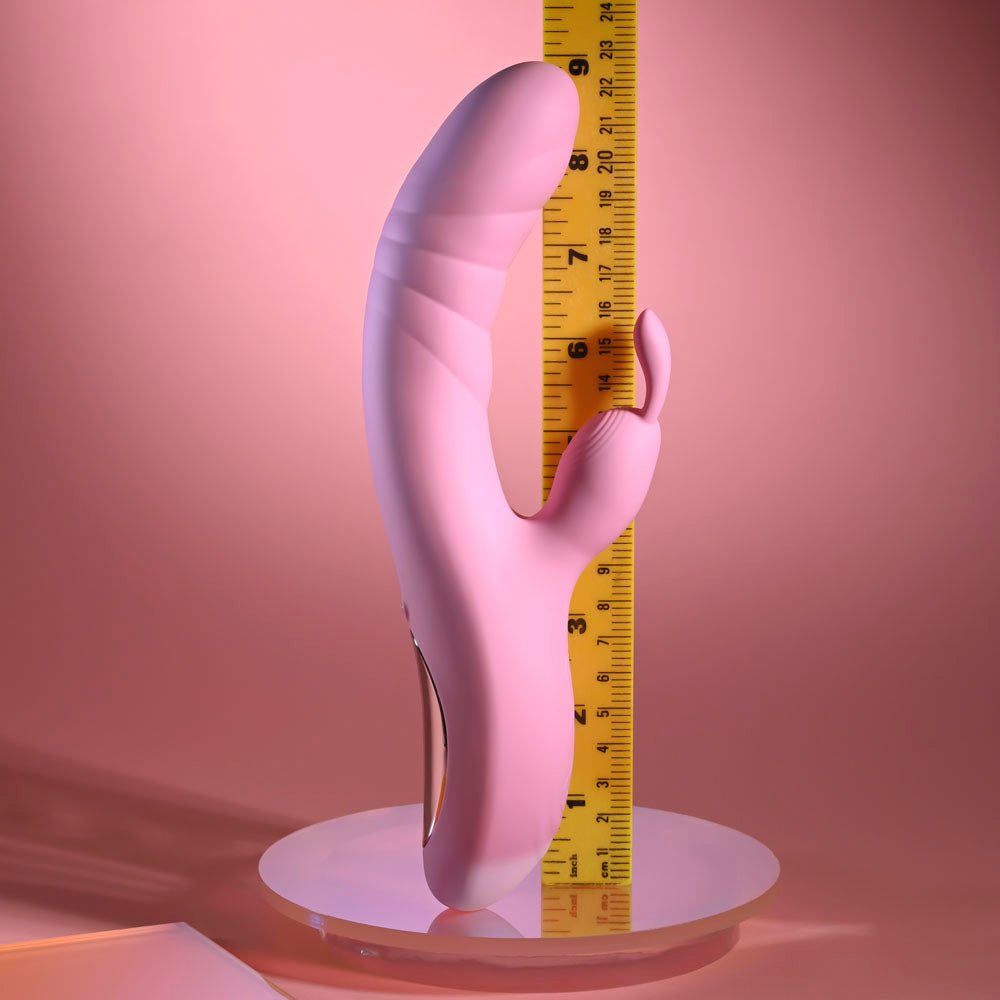 Buy Playboy Pleasure RUB ME RIGHT - Pink 23.2 cm USB Rechargeable Thrusting Rabbit Vibrator – Naughtyhut NZ sex toys online. Discreet delivery & top brands.