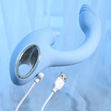 Buy Playboy Pleasure SAPPHIRE SKY - Blue 21.6 cm USB Rechargeable Vibrator with Double Tongue Stimulator – Naughtyhut NZ sex toys online. Discreet delivery & top brands.