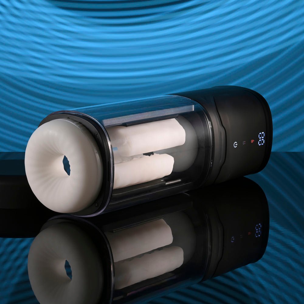 Buy Playboy Pleasure SIDE PIECE - USB Rechargeable Warming Auto Stroker – Naughtyhut NZ sex toys online. Discreet delivery & top brands.