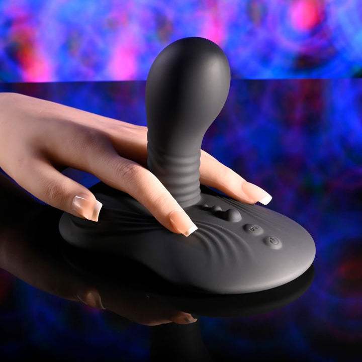 Playboy Pleasure SITTIN & SPINNIN - Black USB Rechargeable Spinning Vibrator & Grinder Pad with Remote – Sex toys NZ by Naughtyhut. Discreet delivery nationwide.