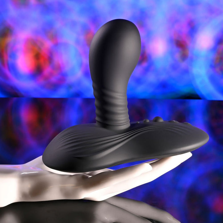 Playboy Pleasure SITTIN & SPINNIN - Black USB Rechargeable Spinning Vibrator & Grinder Pad with Remote – Sex toys NZ by Naughtyhut. Discreet delivery nationwide.