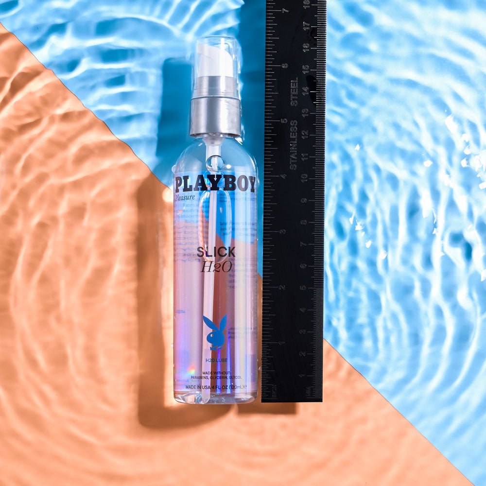Buy Playboy Pleasure SLICK H2O - 120 ml - Water Based Lubricant - 120 ml Bottle – Naughtyhut NZ sex toys online. Discreet delivery & top brands.