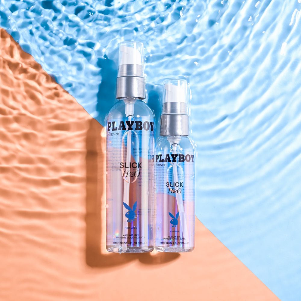 Buy Playboy Pleasure SLICK H2O - 120 ml - Water Based Lubricant - 120 ml Bottle – Naughtyhut NZ sex toys online. Discreet delivery & top brands.