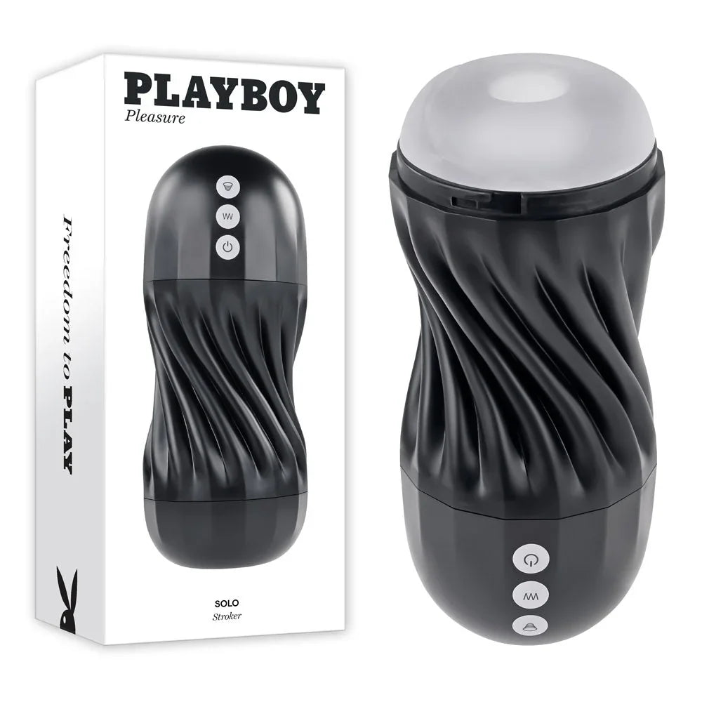 Playboy Pleasure Solo sucking stroker in black with its retail box