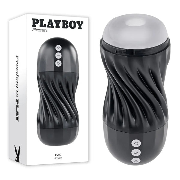 Playboy Pleasure Solo sucking stroker in black with its retail box