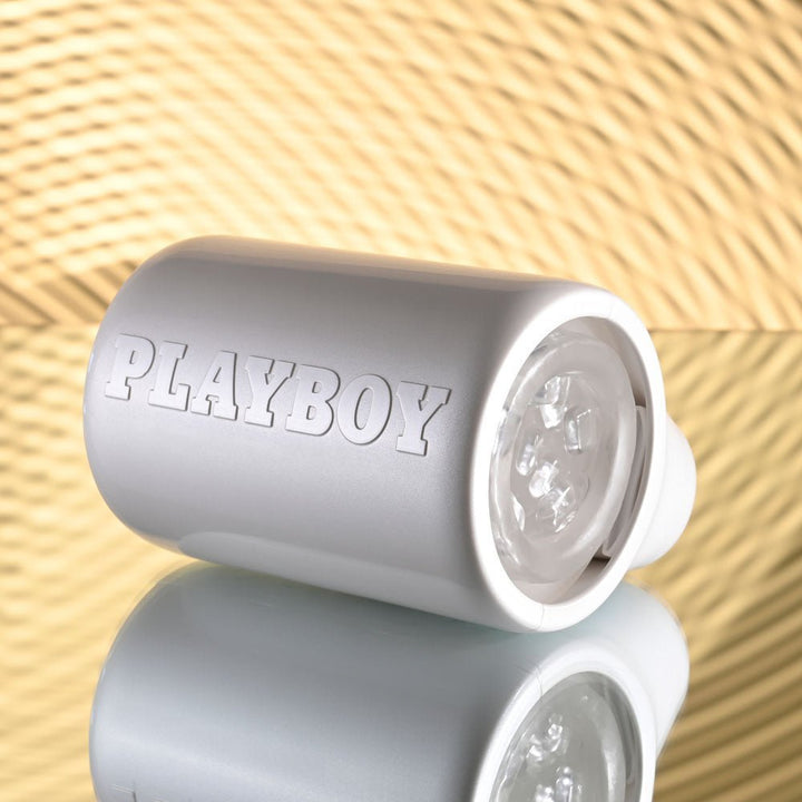 Playboy Pleasure SPIN DOCTOR - White USB Rechargeable Vibrating & Spinning Stroker – Sex toys NZ by Naughtyhut. Discreet delivery nationwide.