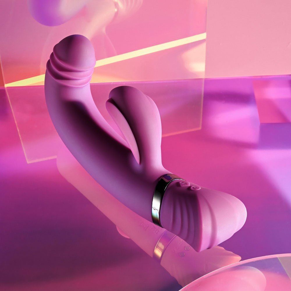 Playboy Pleasure TAP THAT - Purple 16.5 cm USB Rechargebale Rabbit Vibrator – Sex toys NZ by Naughtyhut. Discreet delivery nationwide.