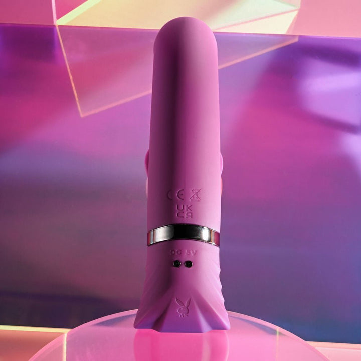 Playboy Pleasure TAP THAT - Purple 16.5 cm USB Rechargebale Rabbit Vibrator – Sex toys NZ by Naughtyhut. Discreet delivery nationwide.