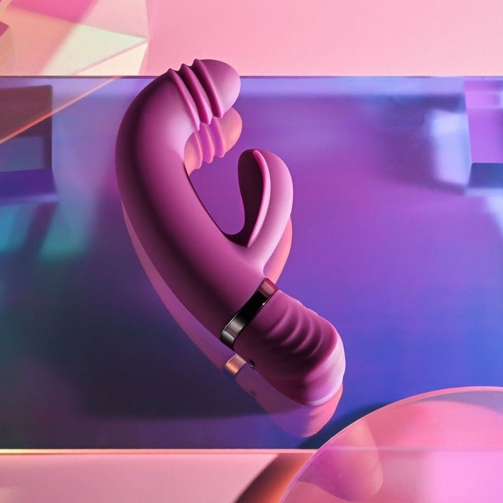 Playboy Pleasure TAP THAT - Purple 16.5 cm USB Rechargebale Rabbit Vibrator – Sex toys NZ by Naughtyhut. Discreet delivery nationwide.
