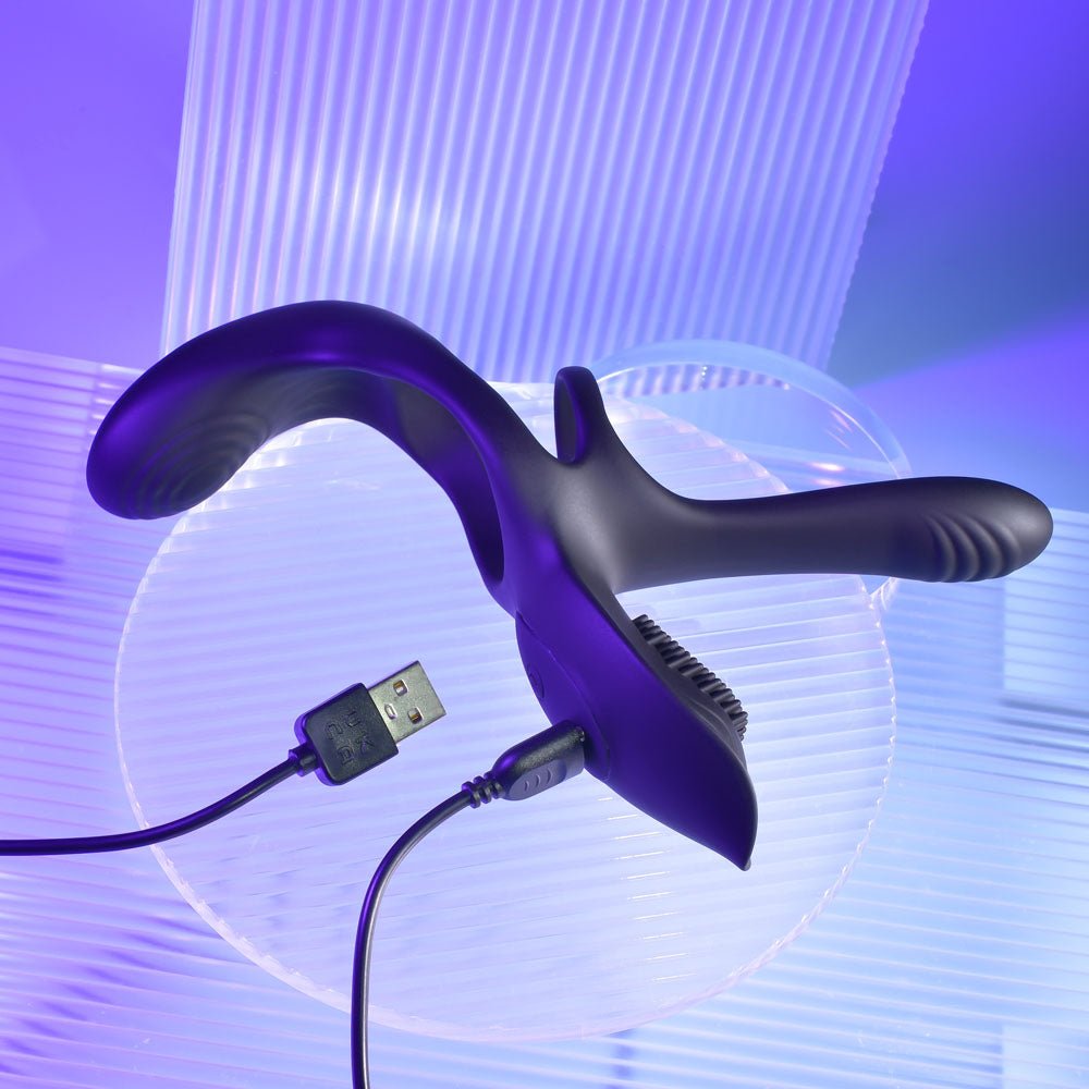 Buy Playboy Pleasure The 3 Way - Black USB Rechargeable Vibrating Cock Ring with Wireless Remote – Naughtyhut NZ sex toys online. Discreet delivery & top brands.