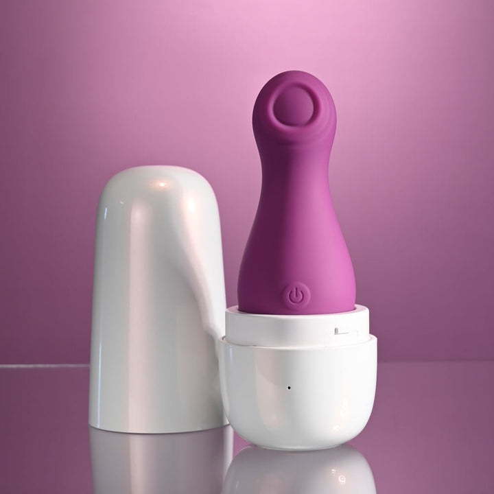 Playboy Pleasure THE JET SET - TAPPING - Purple 10.2 cm Tapping Stimulator with Charging Case – Sex toys NZ by Naughtyhut. Discreet delivery nationwide.