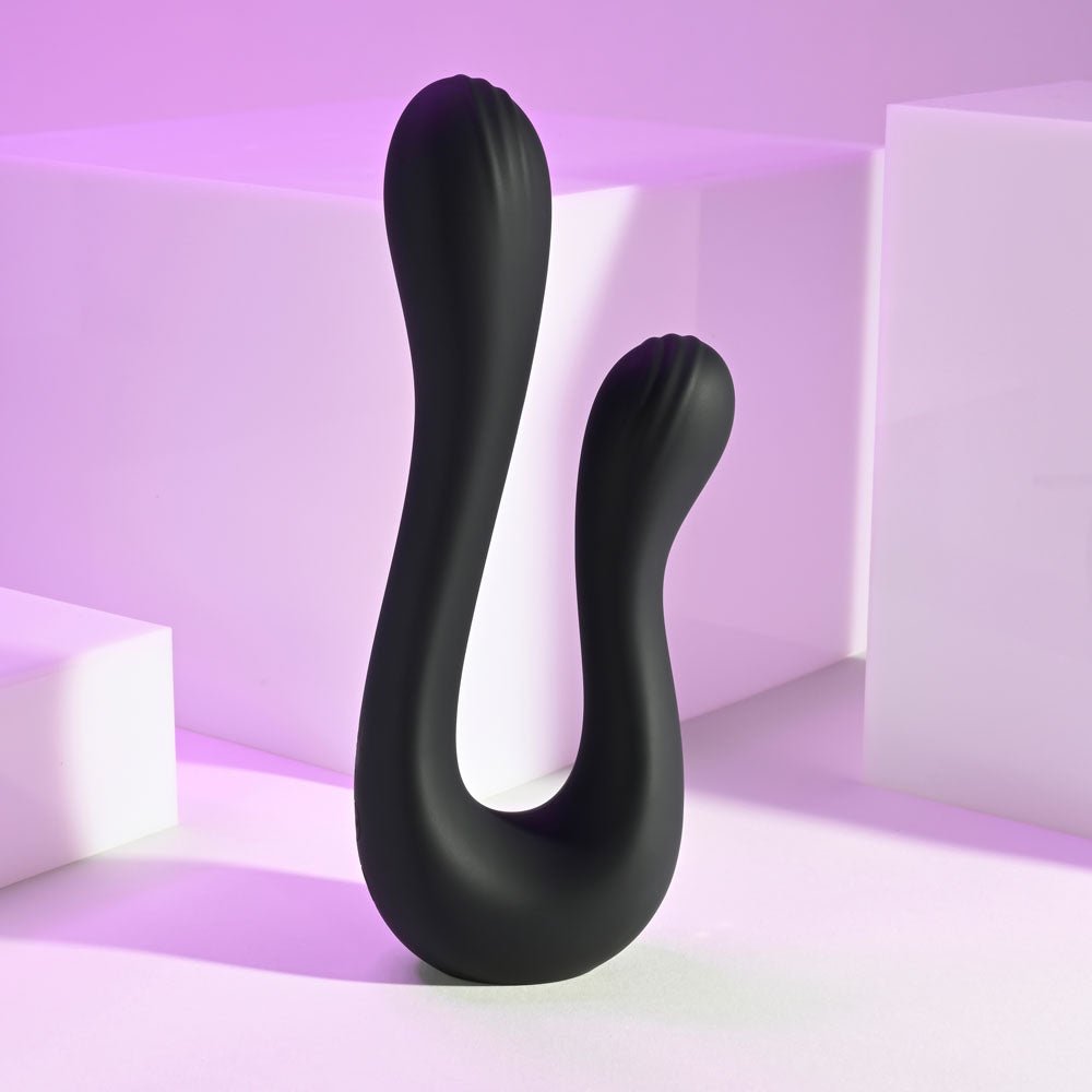 Buy Playboy Pleasure THE SWAN - Black USB Rechargeable Dual Ended Vibrator at NZ’s Mega Adult Toys Store. Discover premium sex toys with discreet shipping at the best price in NZ