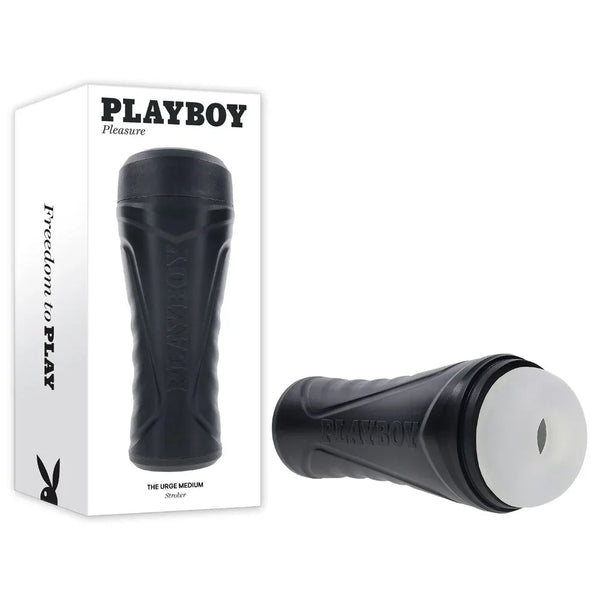 Playboy Pleasure The Urge Medium stroker in black with clear sleeve and retail box