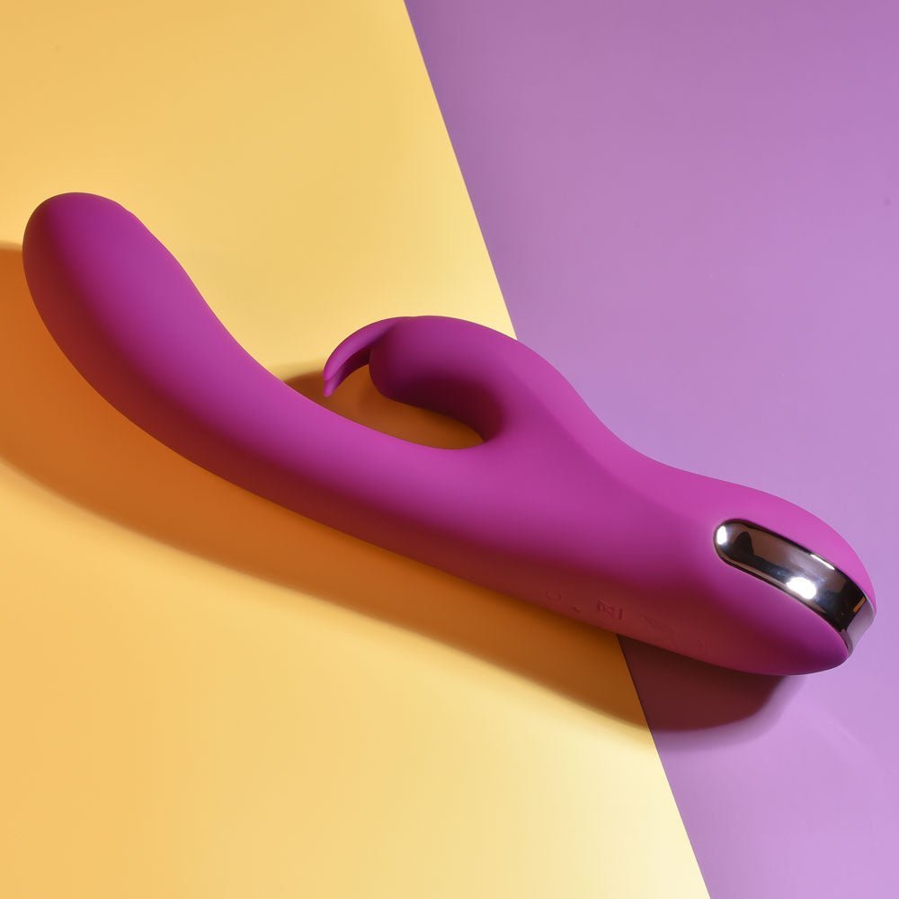 Playboy Pleasure THUMPER - Purple 21.9 cm USB Rechargeable Rabbit Vibrator – Sex toys NZ by Naughtyhut. Discreet delivery nationwide.