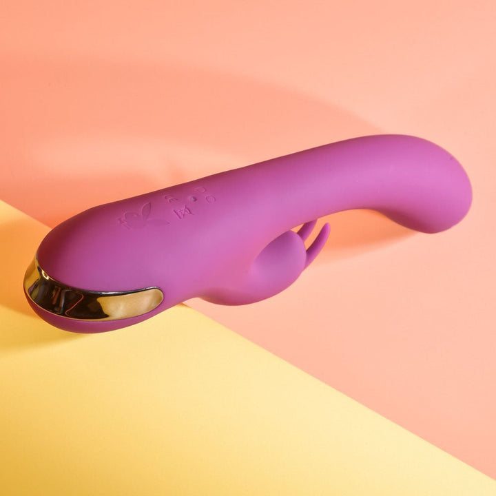 Playboy Pleasure THUMPER - Purple 21.9 cm USB Rechargeable Rabbit Vibrator – Sex toys NZ by Naughtyhut. Discreet delivery nationwide.