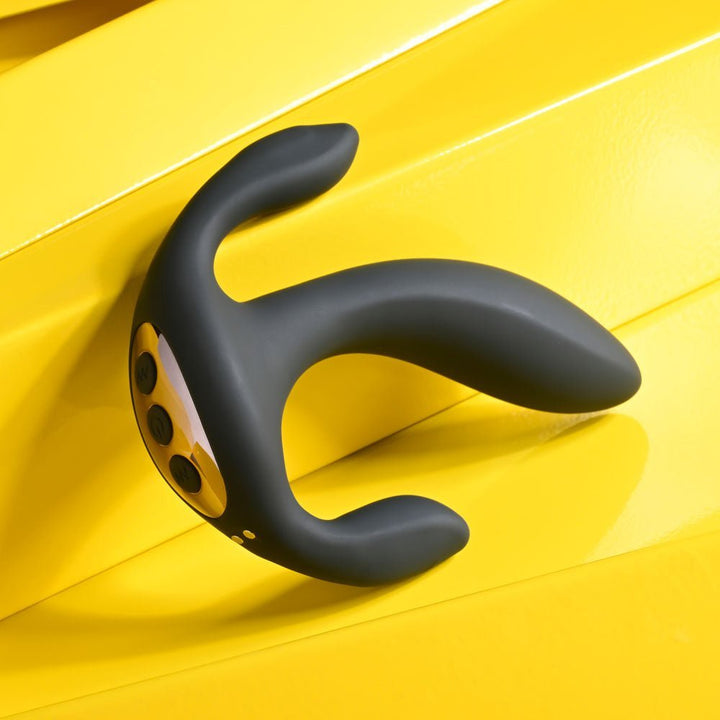 Playboy Pleasure TRIPLE THREAT - Black USB Rechargeable Triple Probe Vibrator – Sex toys NZ by Naughtyhut. Discreet delivery nationwide.