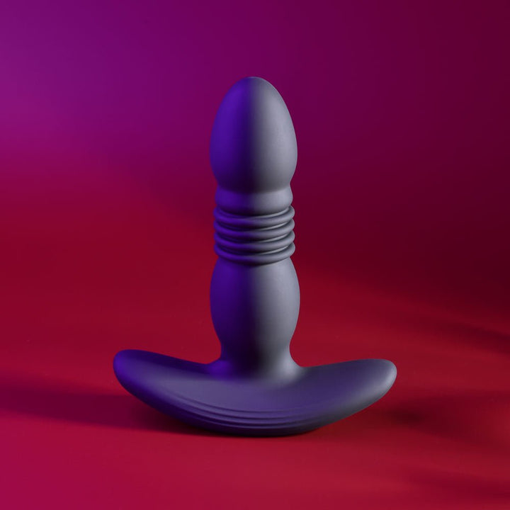 Playboy Pleasure TRUST THE THRUST - Black 13.7 cm USB Rechargeable Thrusting Butt Plug with Wireless Remote – Sex toys NZ by Naughtyhut. Discreet delivery nationwide.