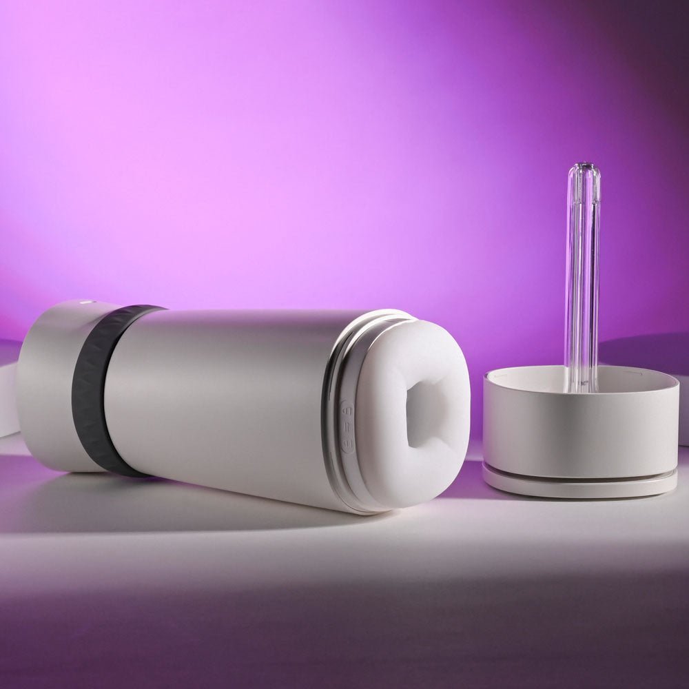 Playboy Pleasure TWIST & STROKE - White USB Rechargeable Heating Stroker with UV Cleaning – Sex toys NZ by Naughtyhut. Discreet delivery nationwide.