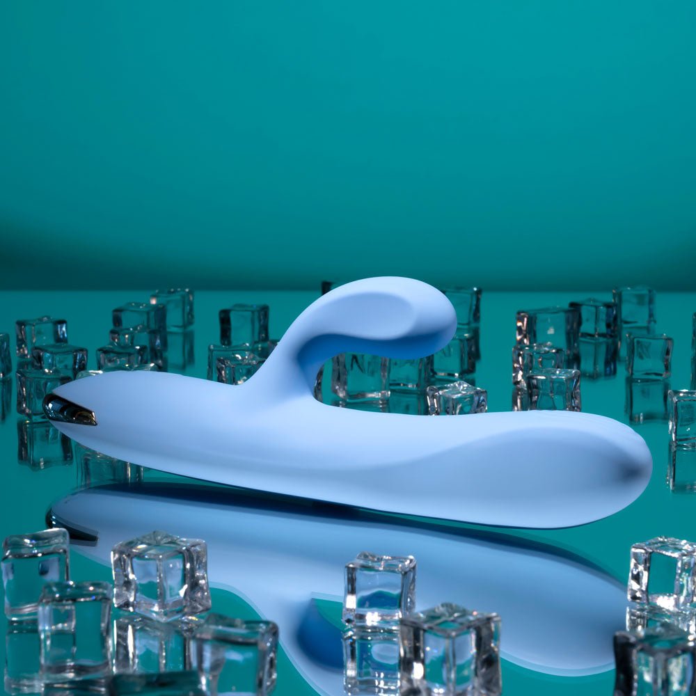 Playboy Pleasure UP AND AWAY - Blue 26.7 cm USB Rechargeable Rabbit Vibrator – Sex toys NZ by Naughtyhut. Discreet delivery nationwide.