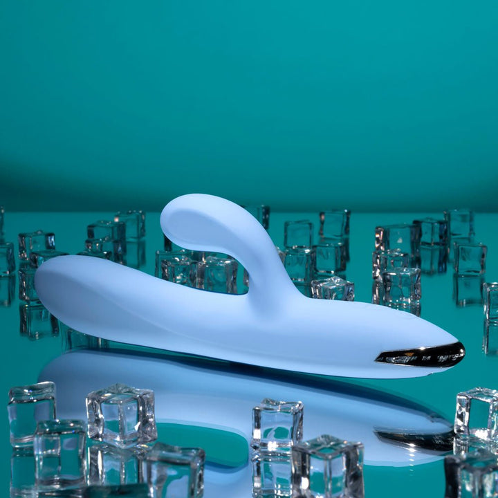 Playboy Pleasure UP AND AWAY - Blue 26.7 cm USB Rechargeable Rabbit Vibrator – Sex toys NZ by Naughtyhut. Discreet delivery nationwide.