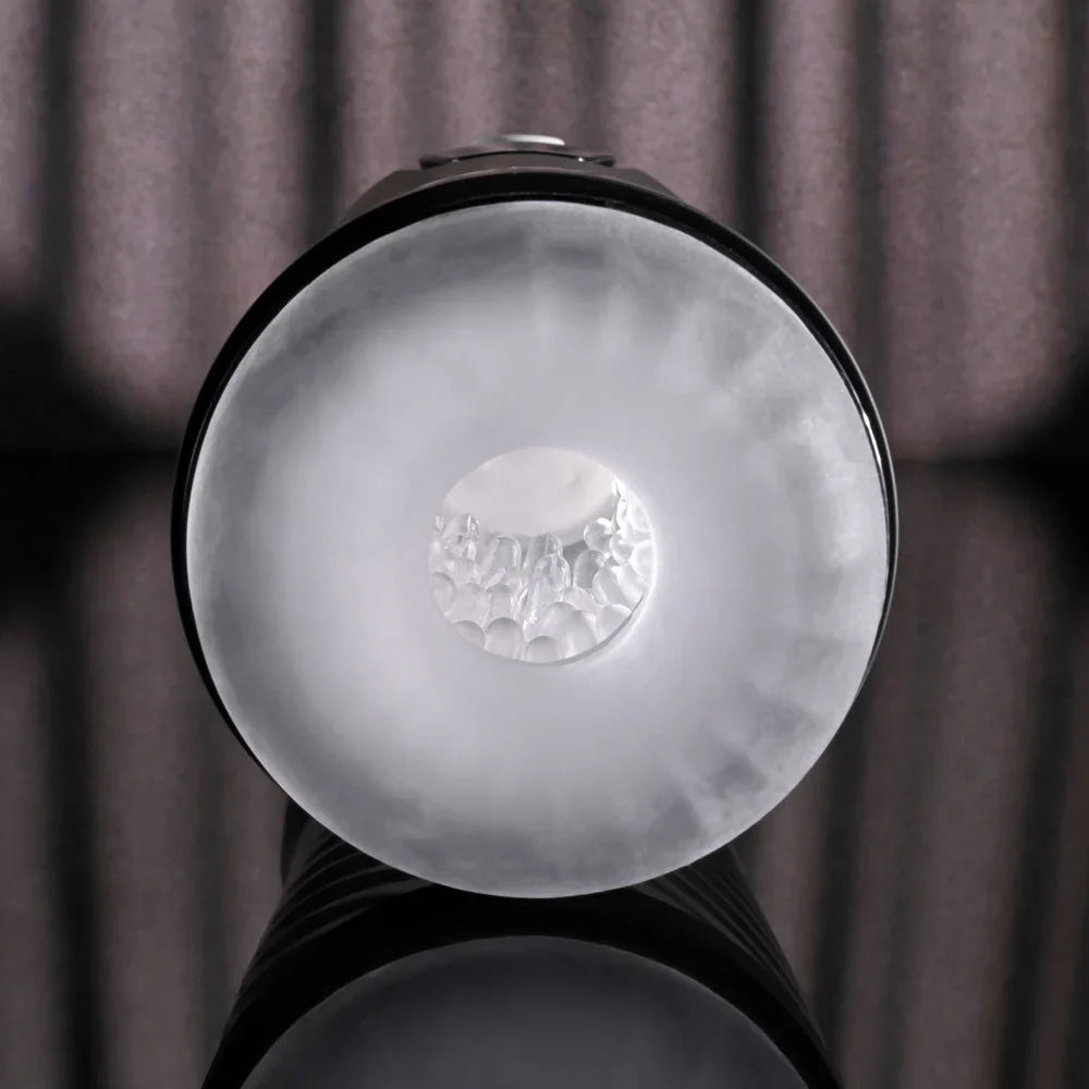 Top-down view into the Whirlwind stroker's textured entry opening