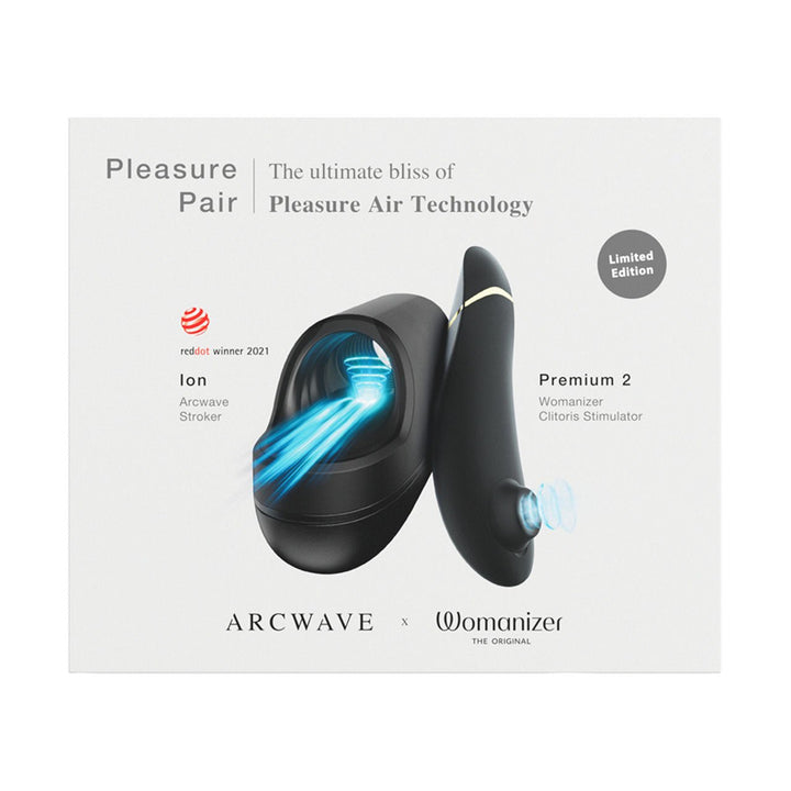 Pleasure Pair Arcwave Ion & Womanizer Premium 2 – Sex toys NZ by Naughtyhut. Discreet delivery nationwide.