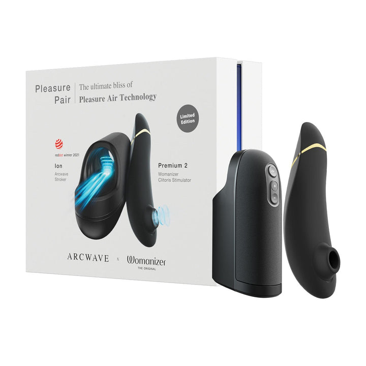 Pleasure Pair Arcwave Ion & Womanizer Premium 2 – Sex toys NZ by Naughtyhut. Discreet delivery nationwide.