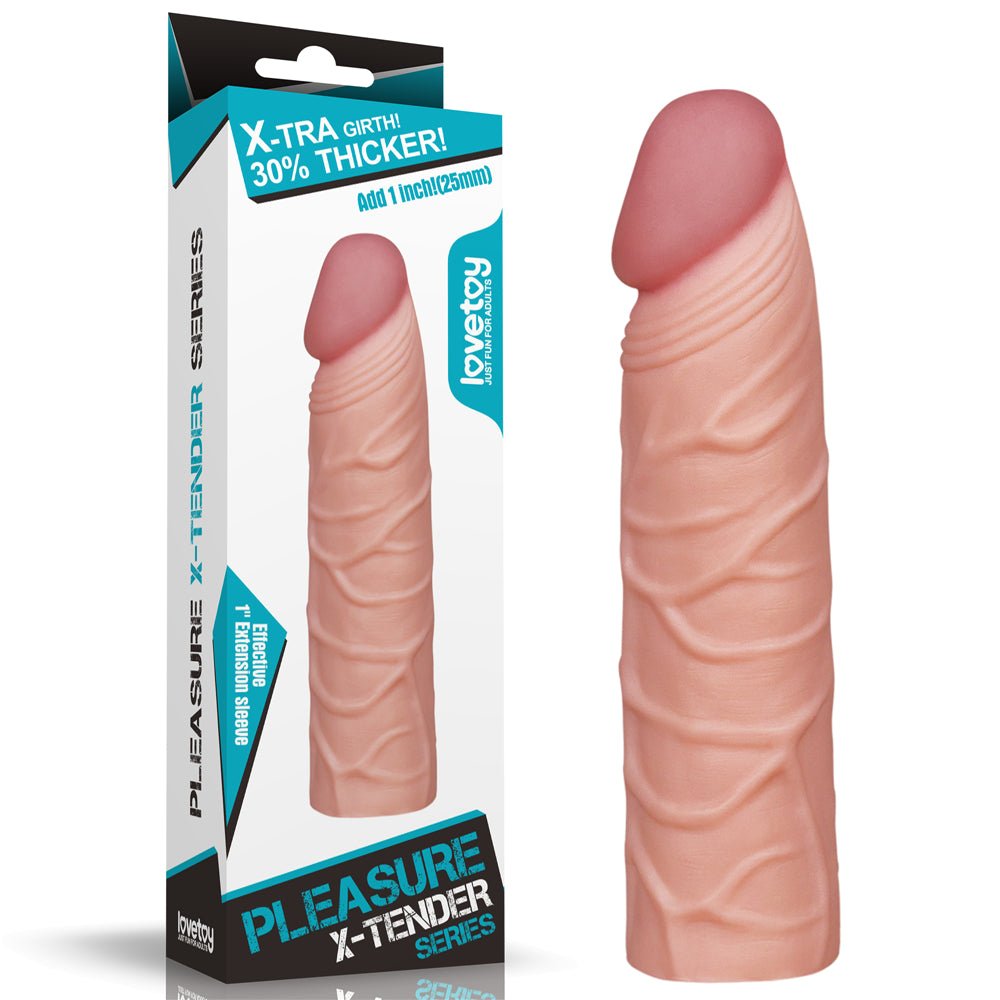 Buy Pleasure X - Tender 1'' Sleeve - Flesh 2.5 cm (1'') Penis Extension Sleeve – Naughtyhut NZ sex toys online. Discreet delivery & top brands.