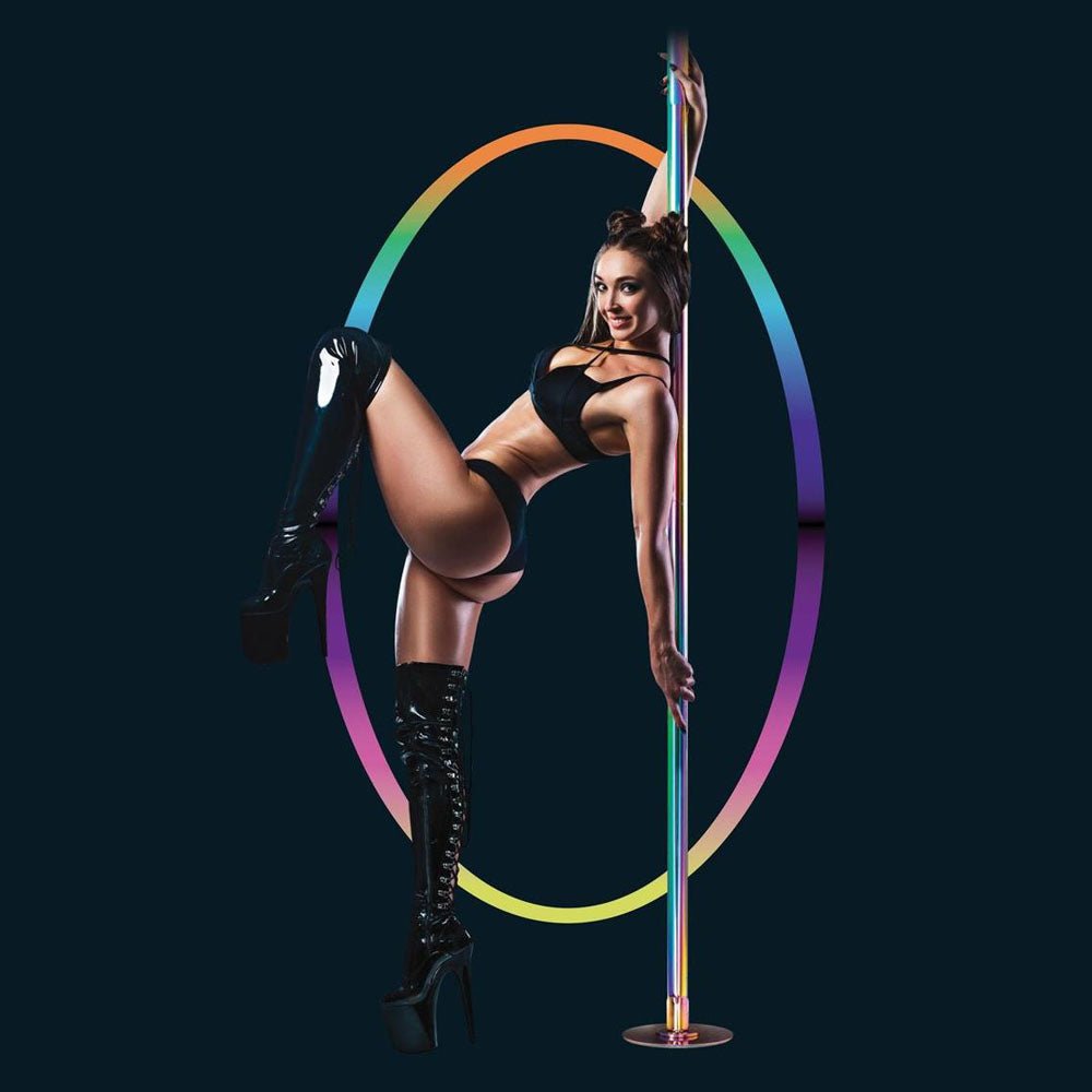 Power Pole Pro - Rainbow - Rainbow Chrome Dance Pole Kit – Sex toys NZ by Naughtyhut. Discreet delivery nationwide.