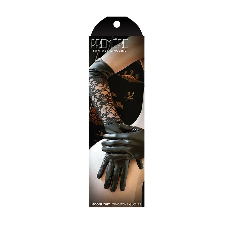 Buy Premiere Moonlight Two Tone Gloves - Black - One Size – Naughtyhut NZ sex toys online. Discreet delivery & top brands.