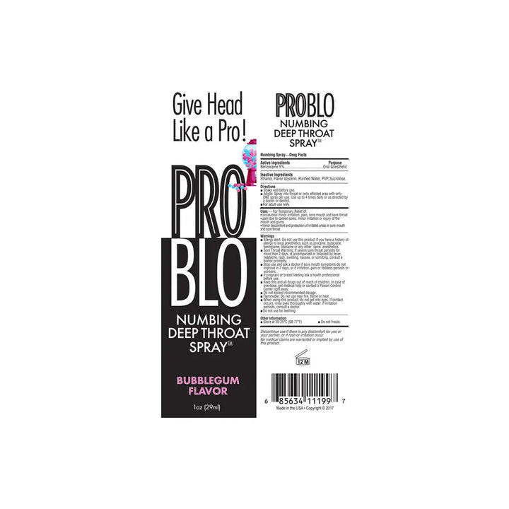 ProBlo Deep Throat Spray - Bubblegum - Bubblegum Flavoured Deep Throat Spray - 30 ml – Sex toys NZ by Naughtyhut. Discreet delivery nationwide.