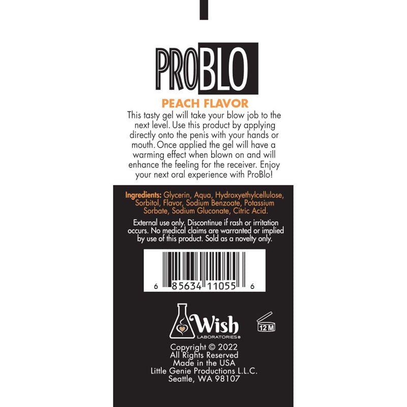 ProBlo Oral Pleasure Gel - Peach Flavoured Blowjob Gel - 29 ml Tube – Sex toys NZ by Naughtyhut. Discreet delivery nationwide.