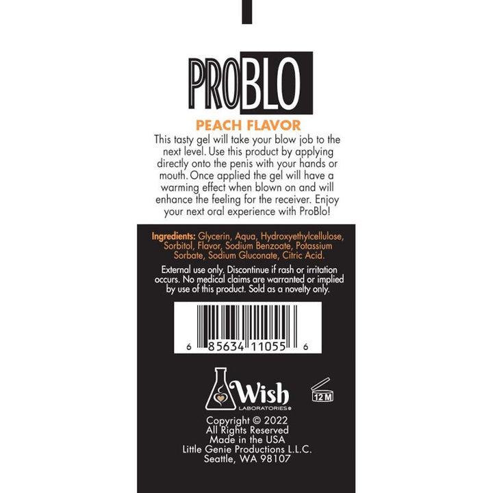 ProBlo Oral Pleasure Gel - Peach Flavoured Blowjob Gel - 29 ml Tube – Sex toys NZ by Naughtyhut. Discreet delivery nationwide.