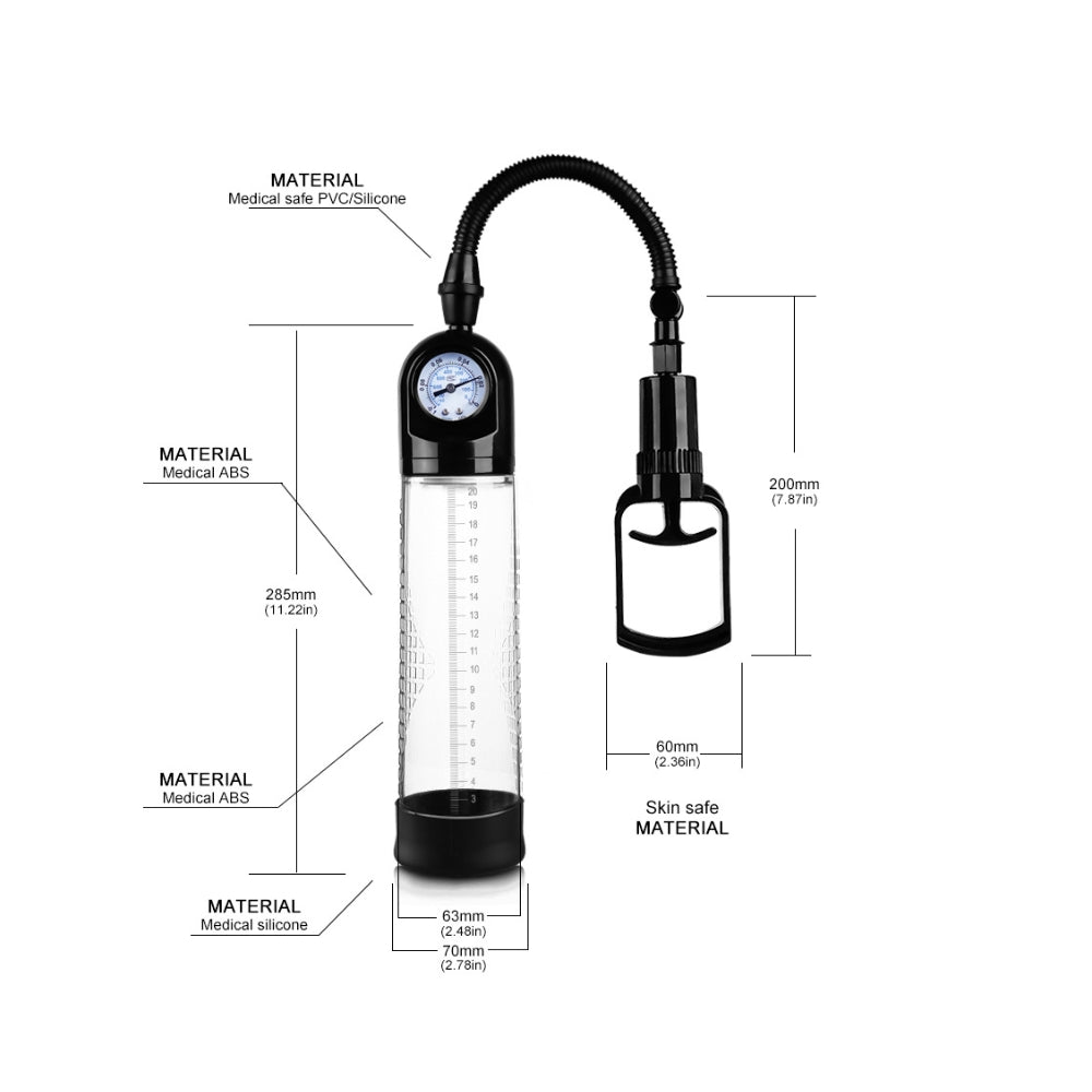 Buy Pull Rod Penis Pump with Gauge – Naughtyhut NZ sex toys online. Discreet delivery & top brands.