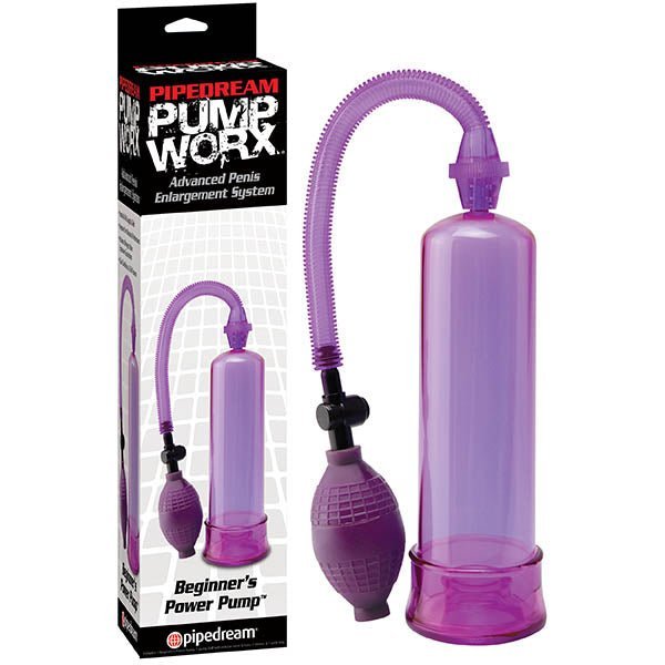 Pump Worx Beginner's Power Pump - Purple Penis Pump – Sex toys NZ by Naughtyhut. Discreet delivery nationwide.