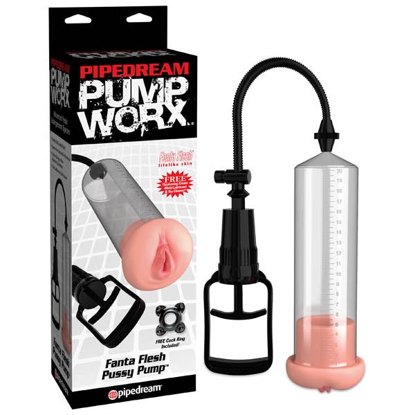 Pump Worx Fanta Flesh Pussy Pump - Penis Pump with Vagina Sleeve – Sex toys NZ by Naughtyhut. Discreet delivery nationwide.