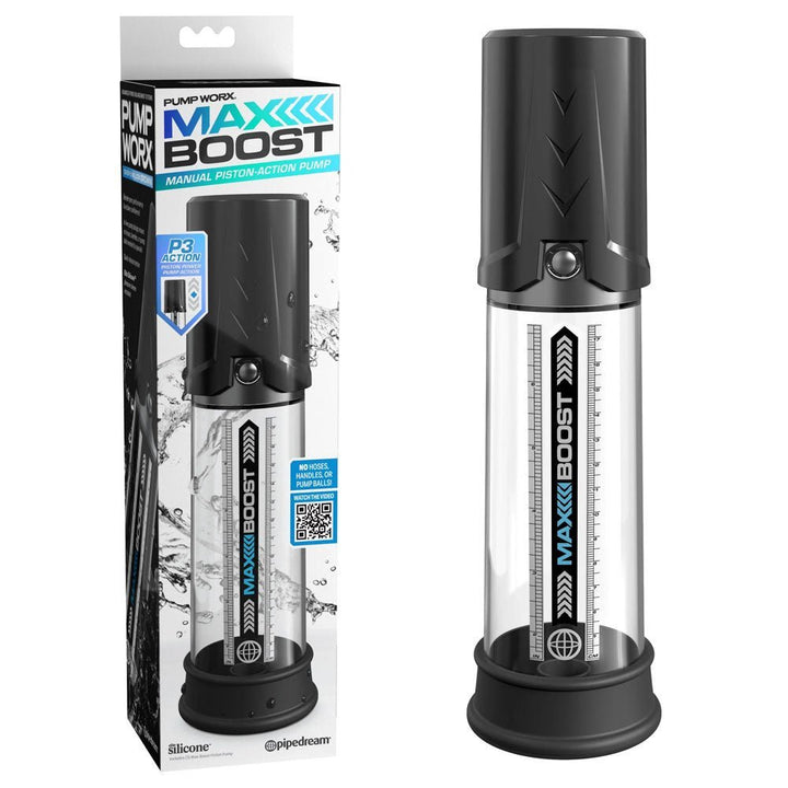 Pump Worx Max Boost - Black - Black Penis Pump – Sex toys NZ by Naughtyhut. Discreet delivery nationwide.