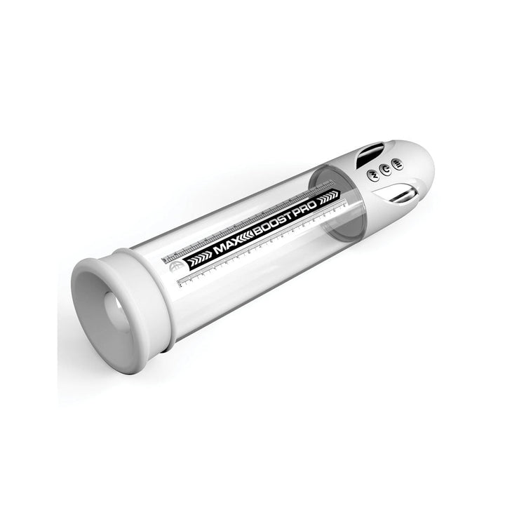 Pump Worx Max Boost Pro Flow - White - White/Clear USB Rechargeable Waterproof Auto Penis Pump – Sex toys NZ by Naughtyhut. Discreet delivery nationwide.