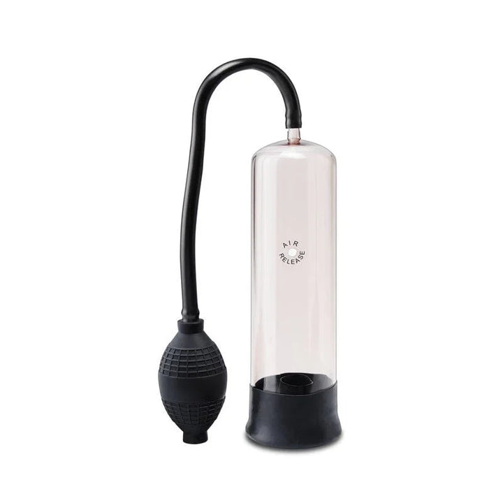 Pump Worx Rookie Of The Year pump alone on white, clear tube with the squeeze bulb hose