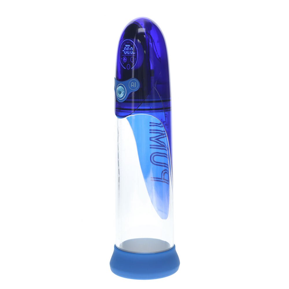 Buy PUMPED Aqua - Pro Auto Pump - Blue - Blue/Clear USB Rechargeable AI - Enabled Submersible Auto Penis Pump – Naughtyhut NZ sex toys online. Discreet delivery & top brands.