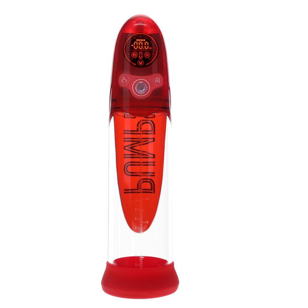PUMPED Aqua - Pro Auto Pump - Red - Red/Clear USB Rechargeable AI - Enabled Submersible Auto Penis Pump – Sex toys NZ by Naughtyhut. Discreet delivery nationwide.